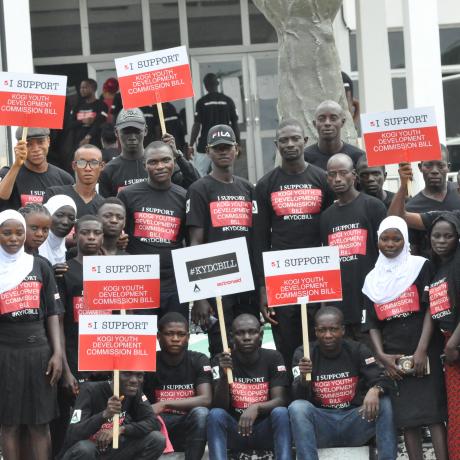 Cross section of youths at the state house of assembly supporting the Youth Development Commission Bill